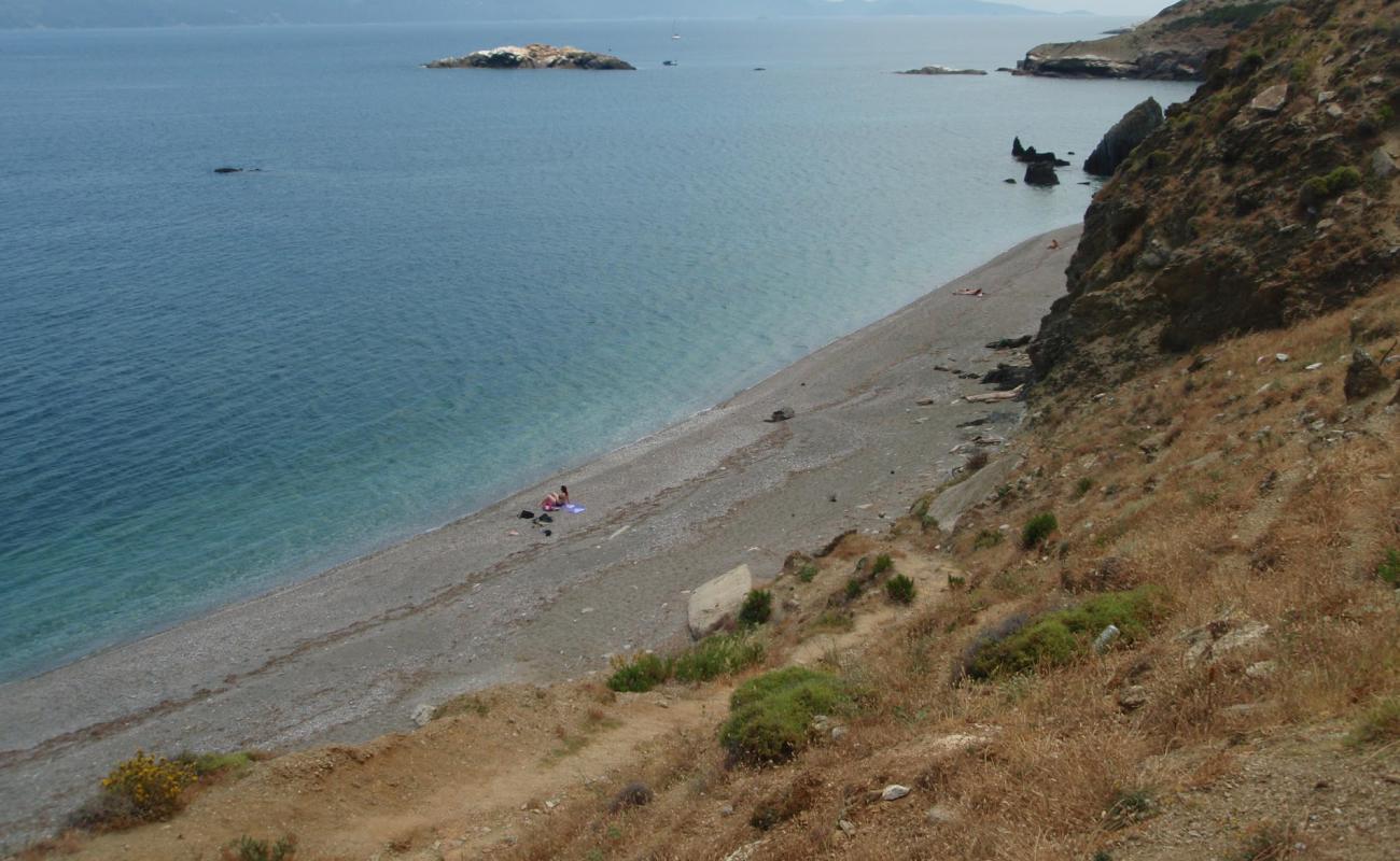 Paralia Psarochoma'in fotoğrafı taşlı kum yüzey ile