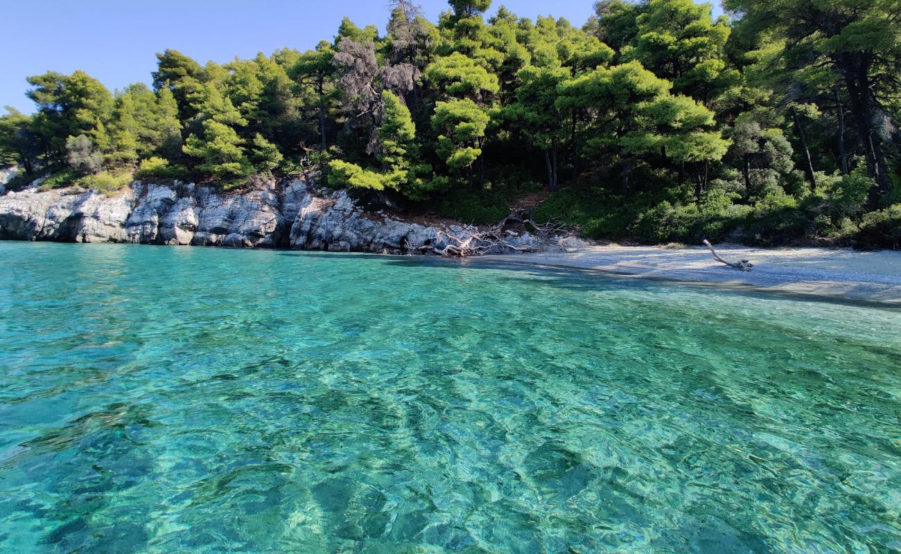 Ftelia beach'in fotoğrafı çakıl ile kum yüzey ile