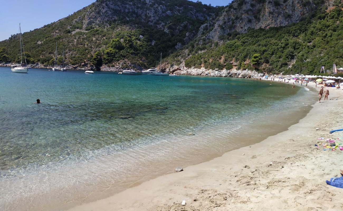 Limnonari beach'in fotoğrafı parlak kum yüzey ile