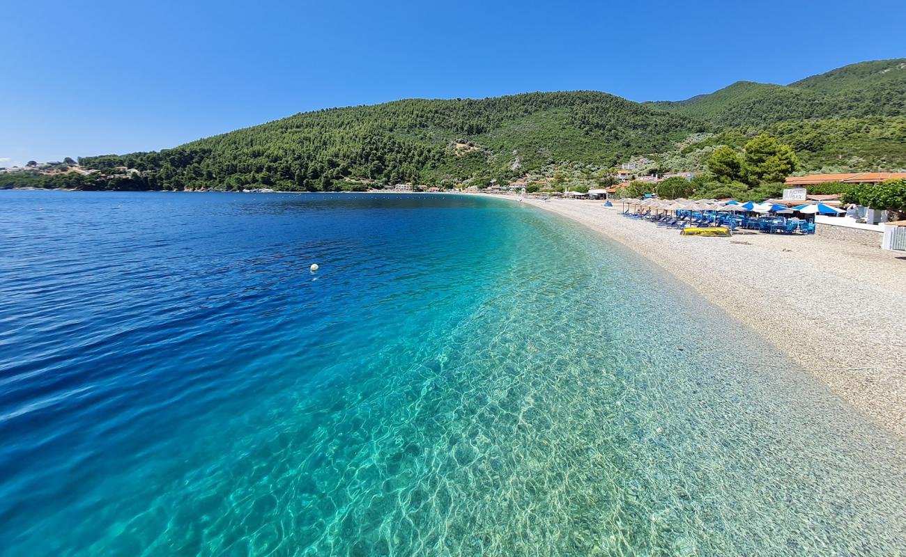 Panormos Plajı'in fotoğrafı gri ince çakıl taş yüzey ile