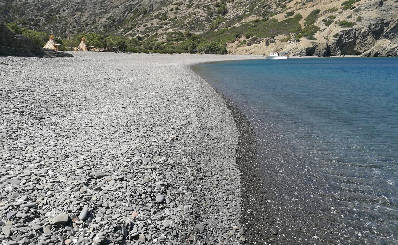 Paralia Forokli'in fotoğrafı gri çakıl taşı yüzey ile