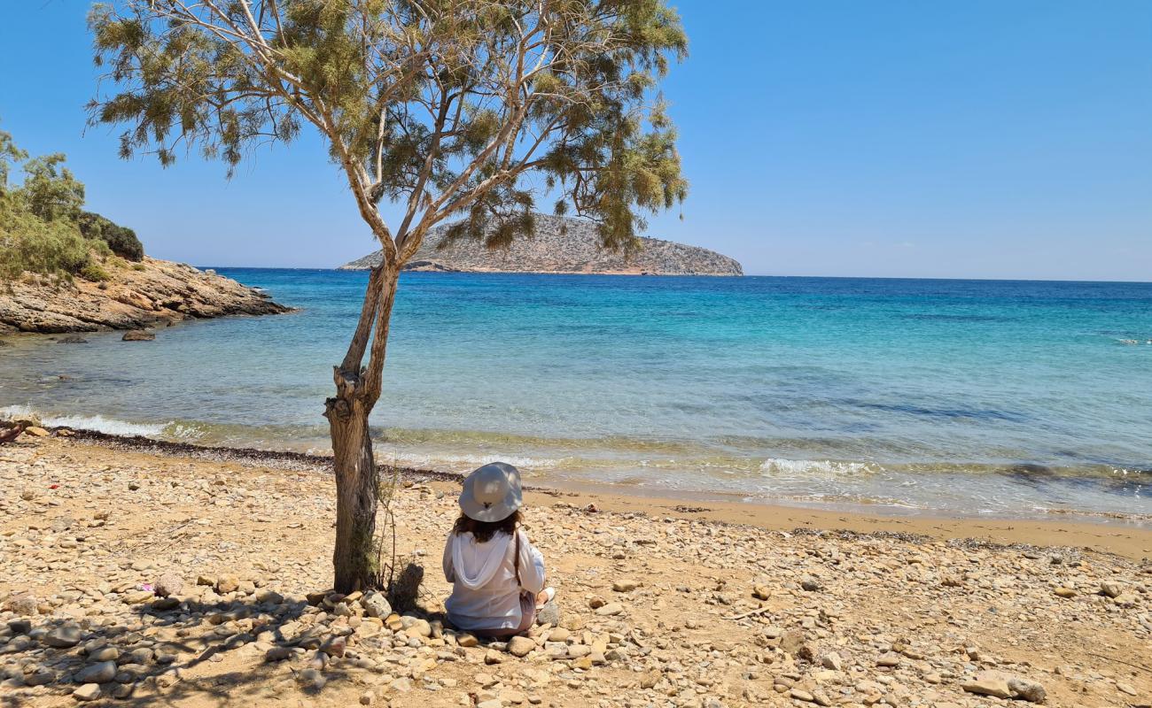 Paralia Agia Kioura'in fotoğrafı taşlı kum yüzey ile