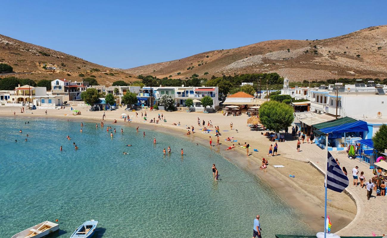 Pserimos Plajı'in fotoğrafı parlak ince kum yüzey ile