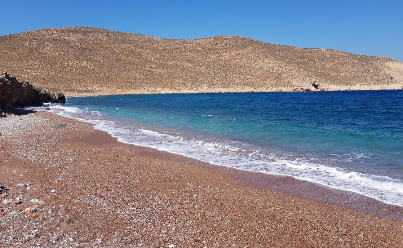 Skafi beach'in fotoğrafı bej kum ve kayalar yüzey ile