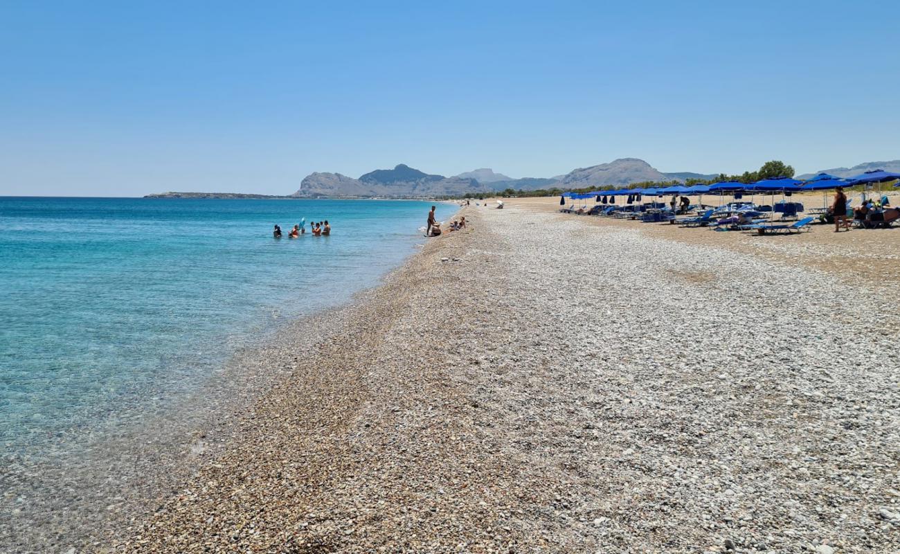 Afandou Plajı'in fotoğrafı küçük bej çakıl yüzey ile