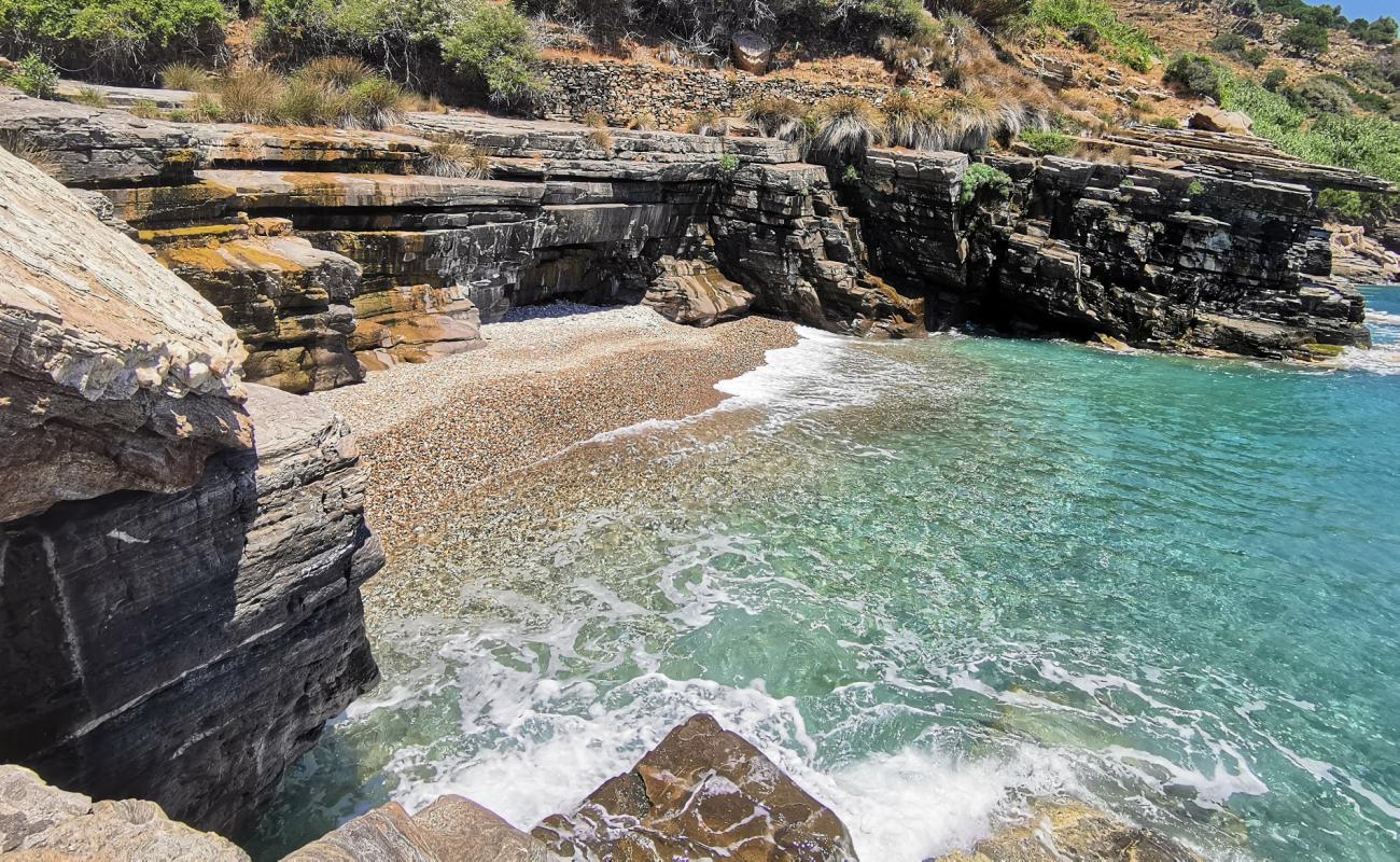 Paralia Platamona'in fotoğrafı bej çakıl yüzey ile