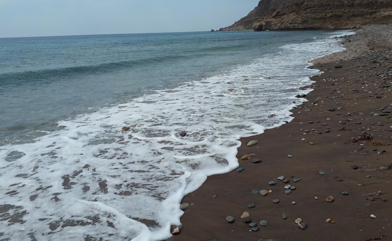 Ftelio beach'in fotoğrafı bej kum ve çakıl yüzey ile