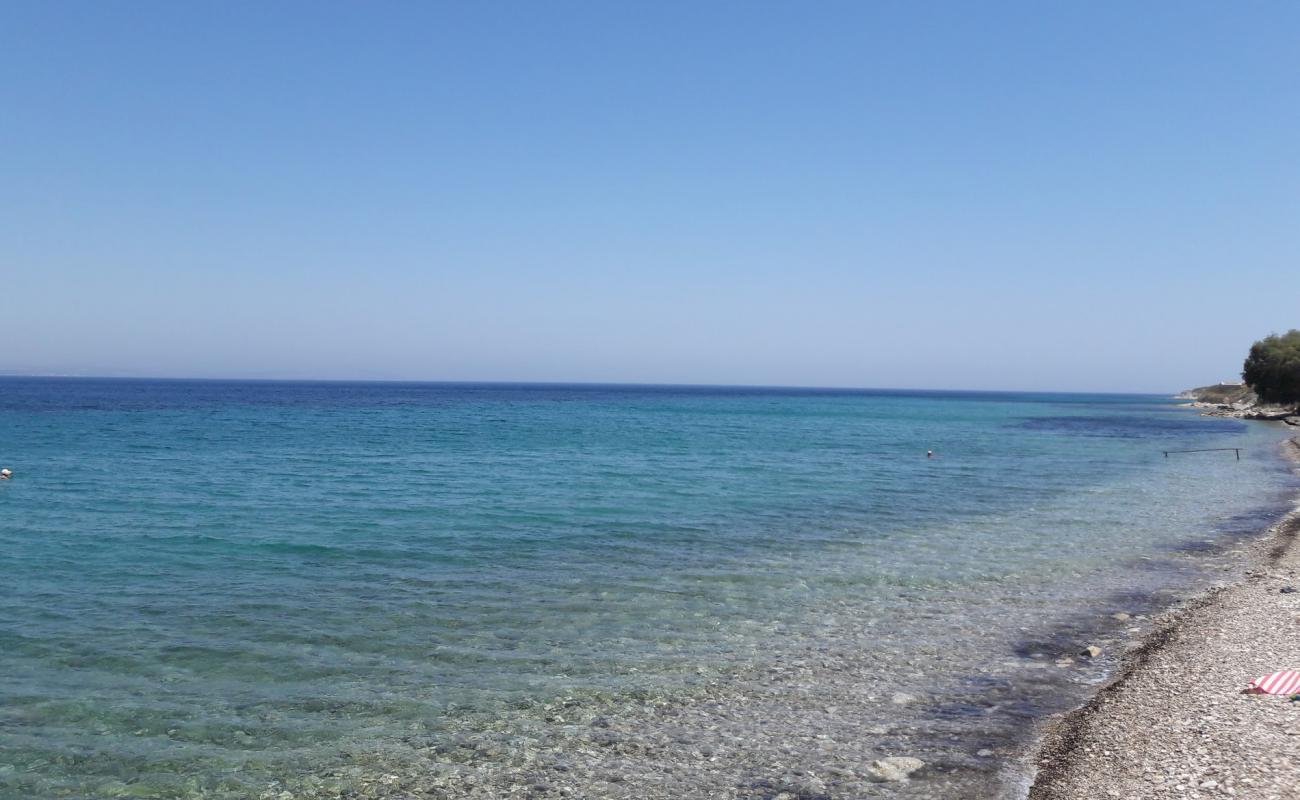 Paralia Vokaria'in fotoğrafı bej çakıl yüzey ile
