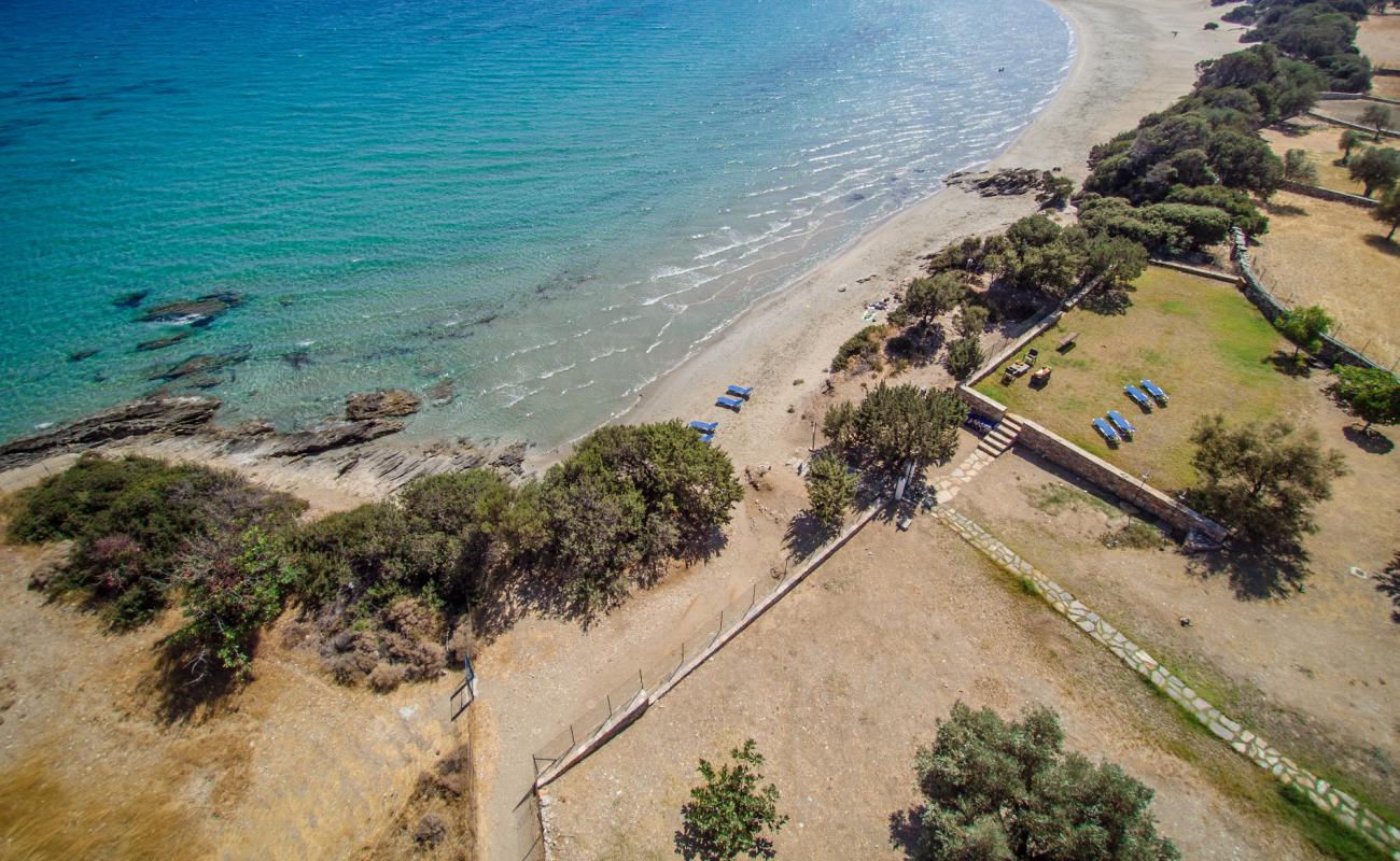 Psili Ammos Plajı'in fotoğrafı i̇nce bej kum yüzey ile