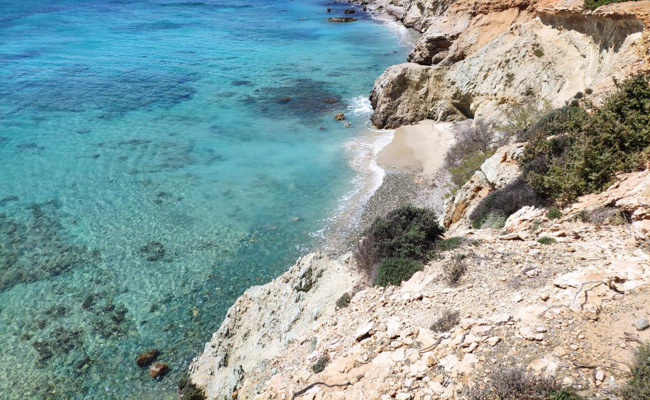 Paralia Fokiotripes'in fotoğrafı bej kum ve çakıl yüzey ile