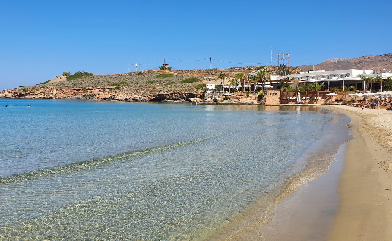 Agathopes beach'in fotoğrafı açık bej kum yüzey ile