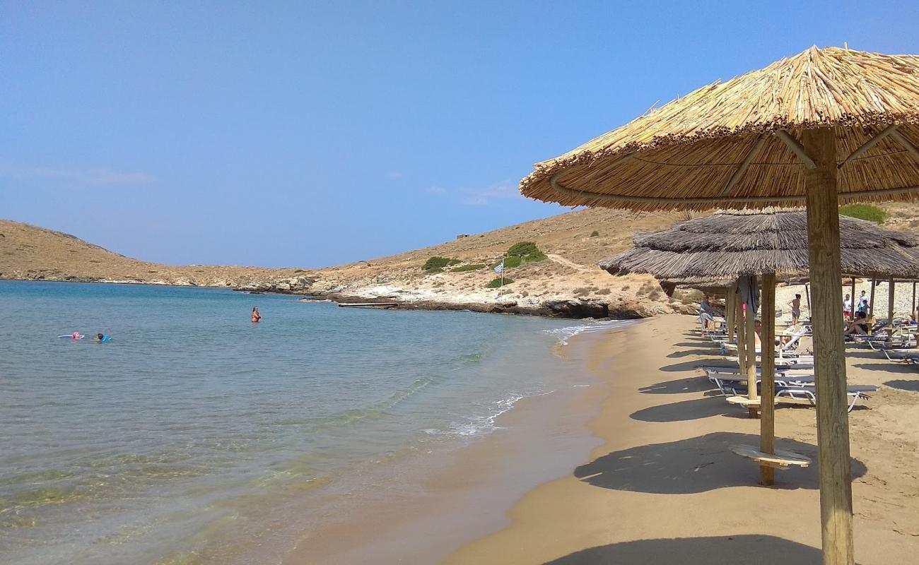 Paralia Delfini'in fotoğrafı i̇nce bej kum yüzey ile