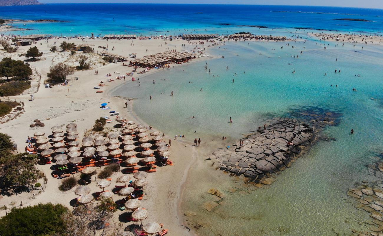 Elafonissi Plajı'in fotoğrafı gri ince kum yüzey ile