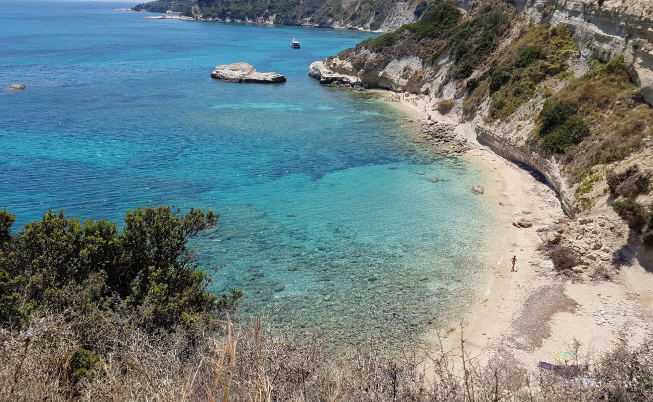 Thermanti beach'in fotoğrafı siyah kum ve çakıllar yüzey ile