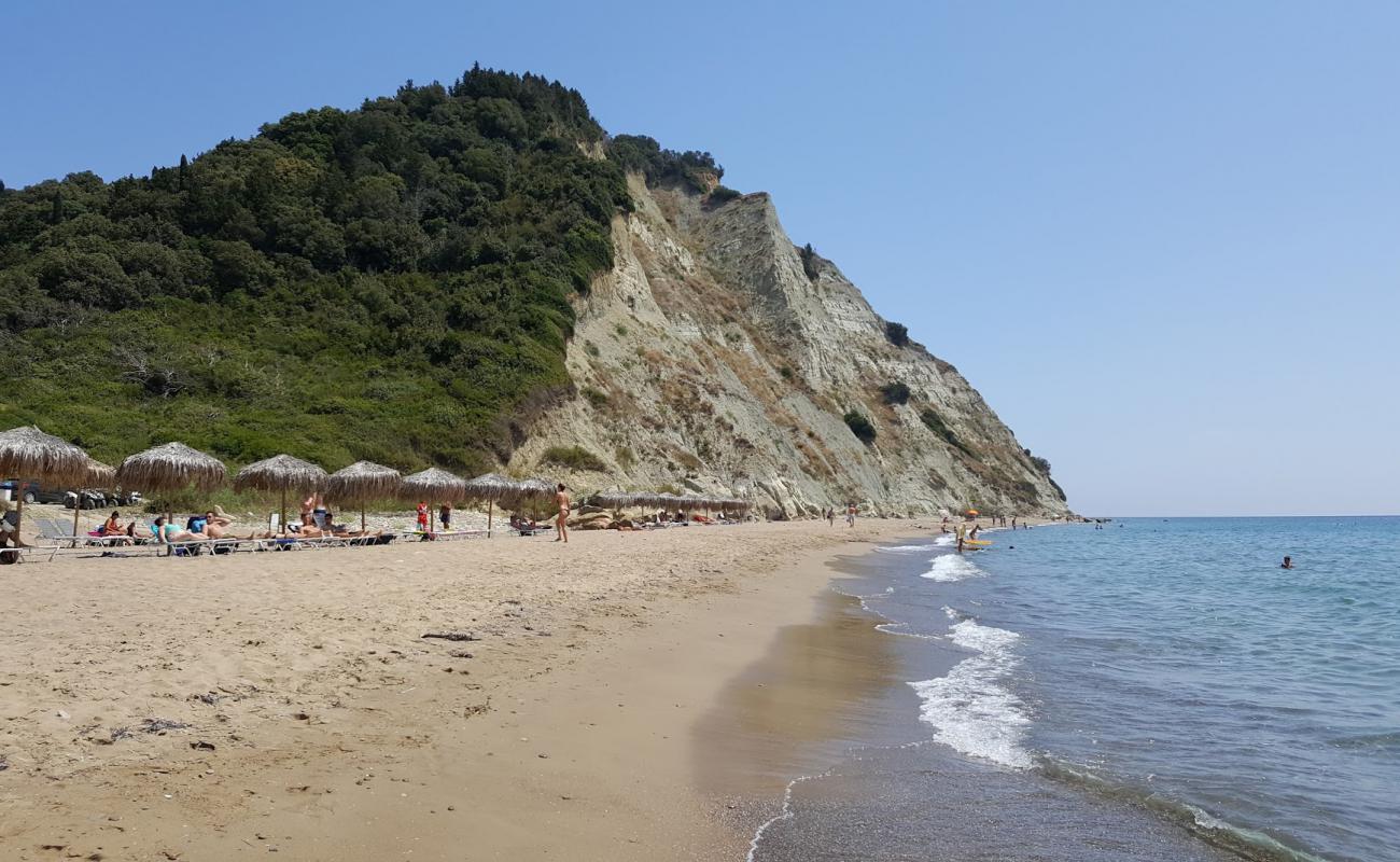 Arkoudillas beach'in fotoğrafı i̇nce bej kum yüzey ile