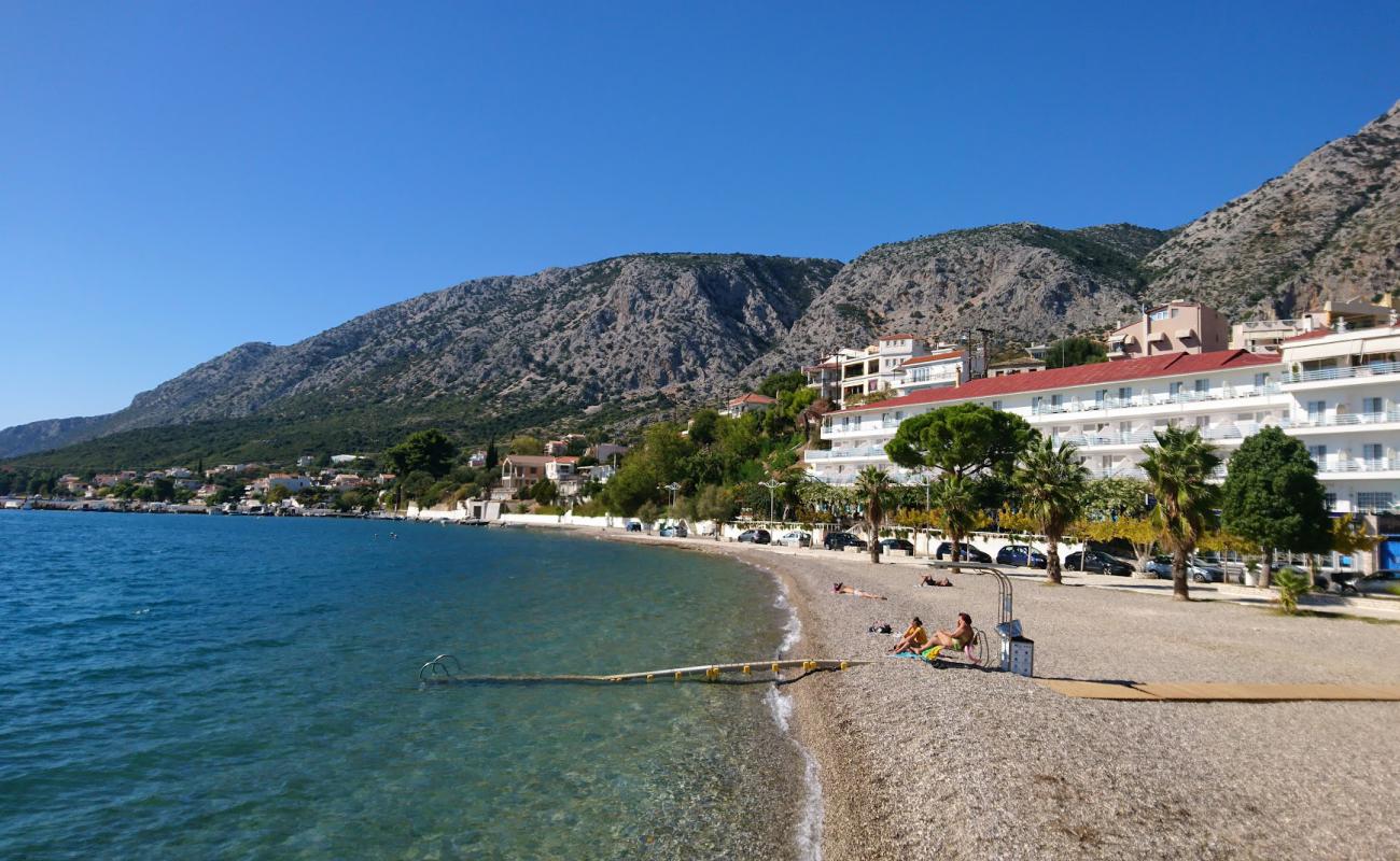 Astakos Beach'in fotoğrafı küçük bej çakıl yüzey ile