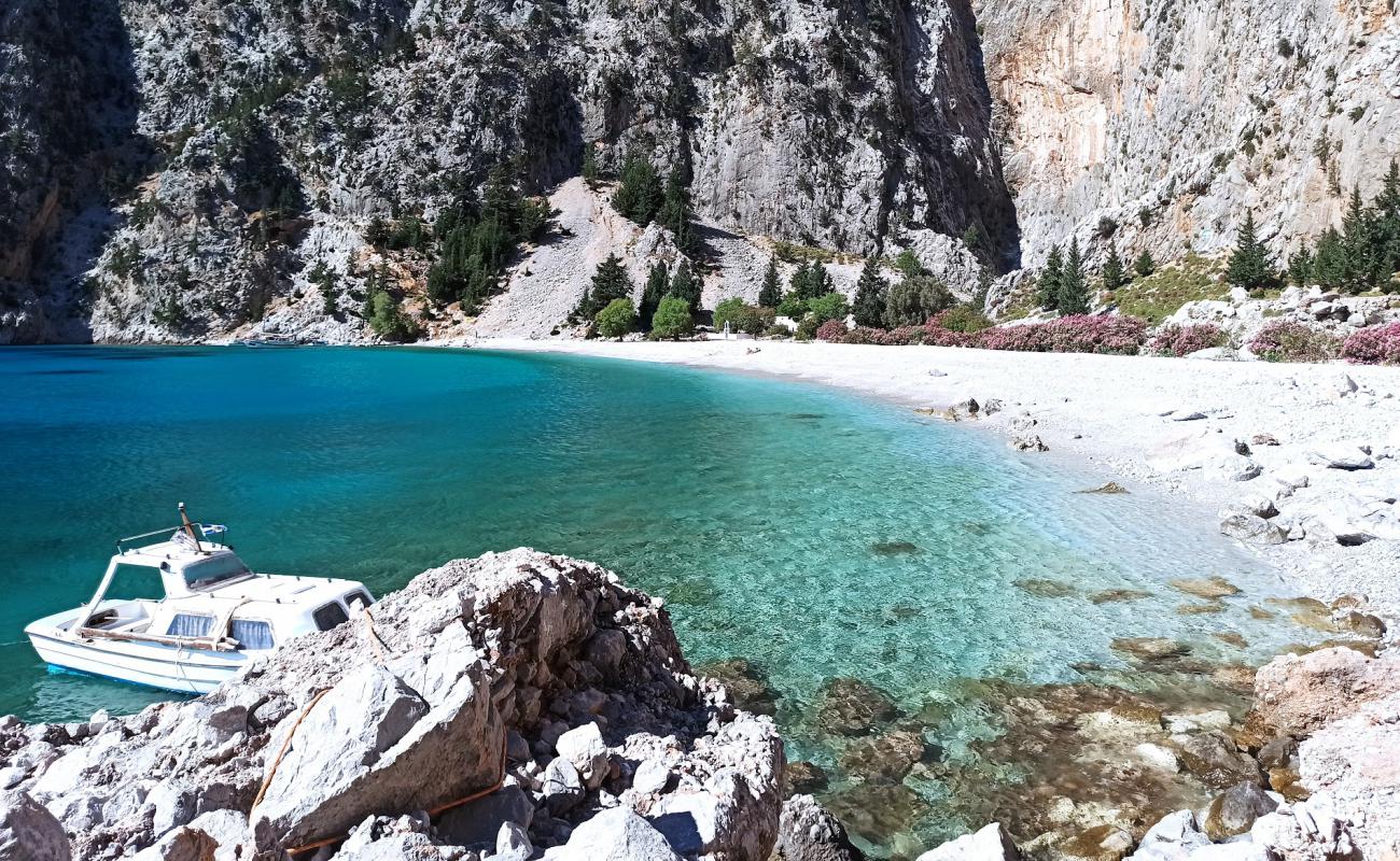Saint George Bay'in fotoğrafı küçük gri çakıllar yüzey ile
