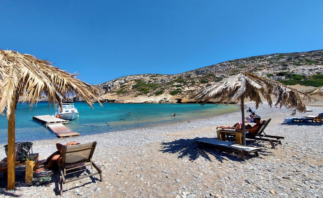 Kounoupa Beach'in fotoğrafı gri kum ve çakıllar yüzey ile