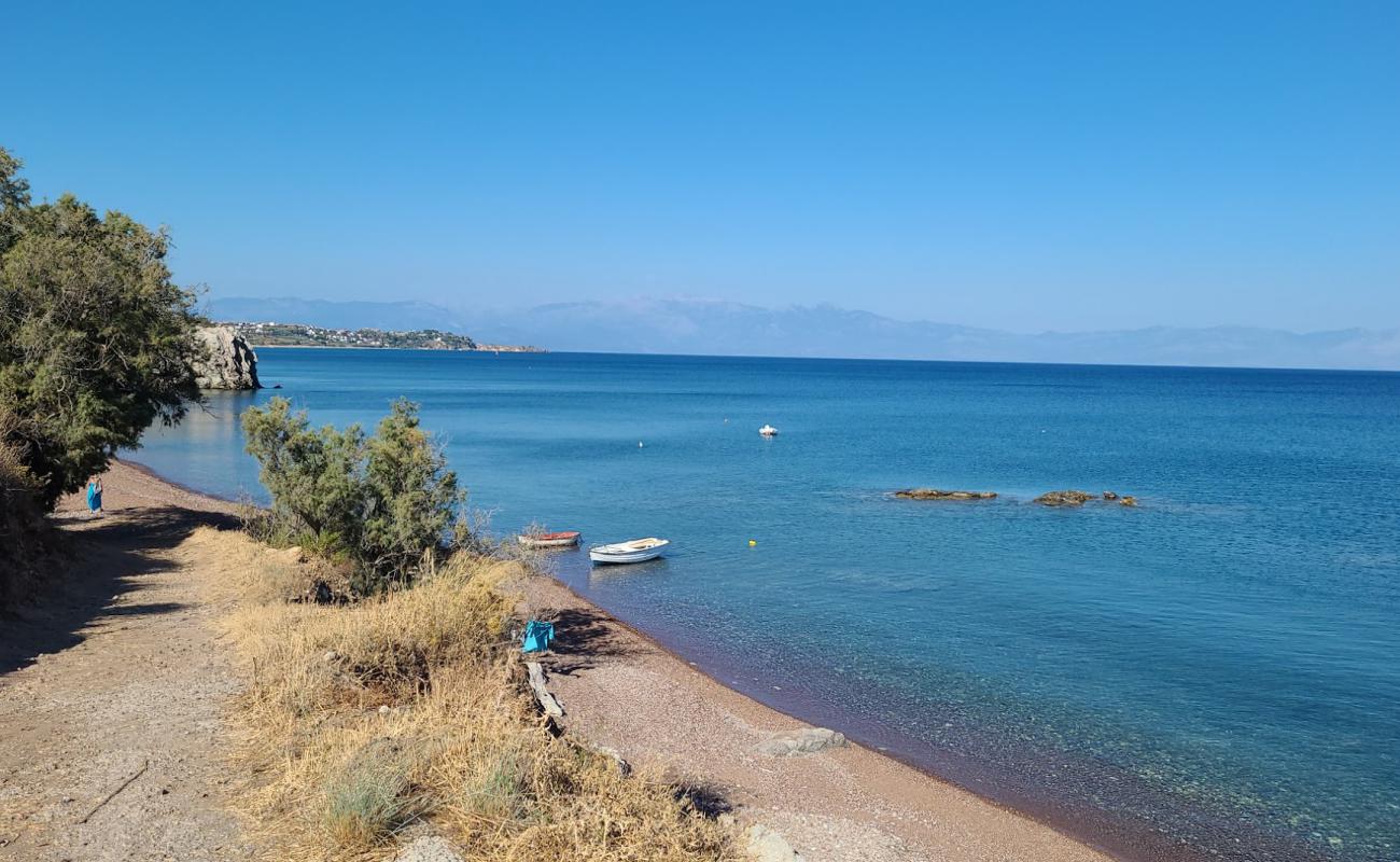 Agios Nikolaos Beach Vasilitsi'in fotoğrafı bej kum ve çakıl yüzey ile