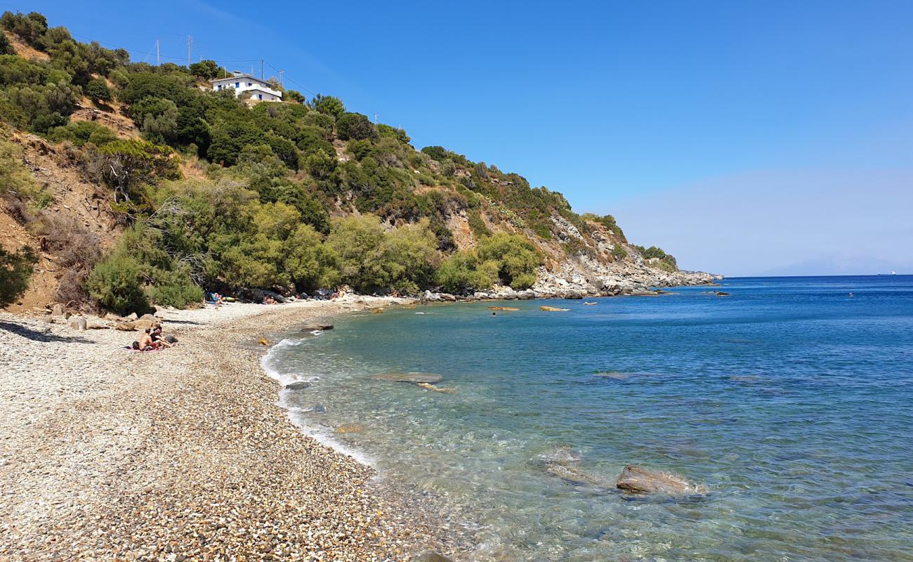Skourdouliari Beach'in fotoğrafı gri çakıl taşı yüzey ile