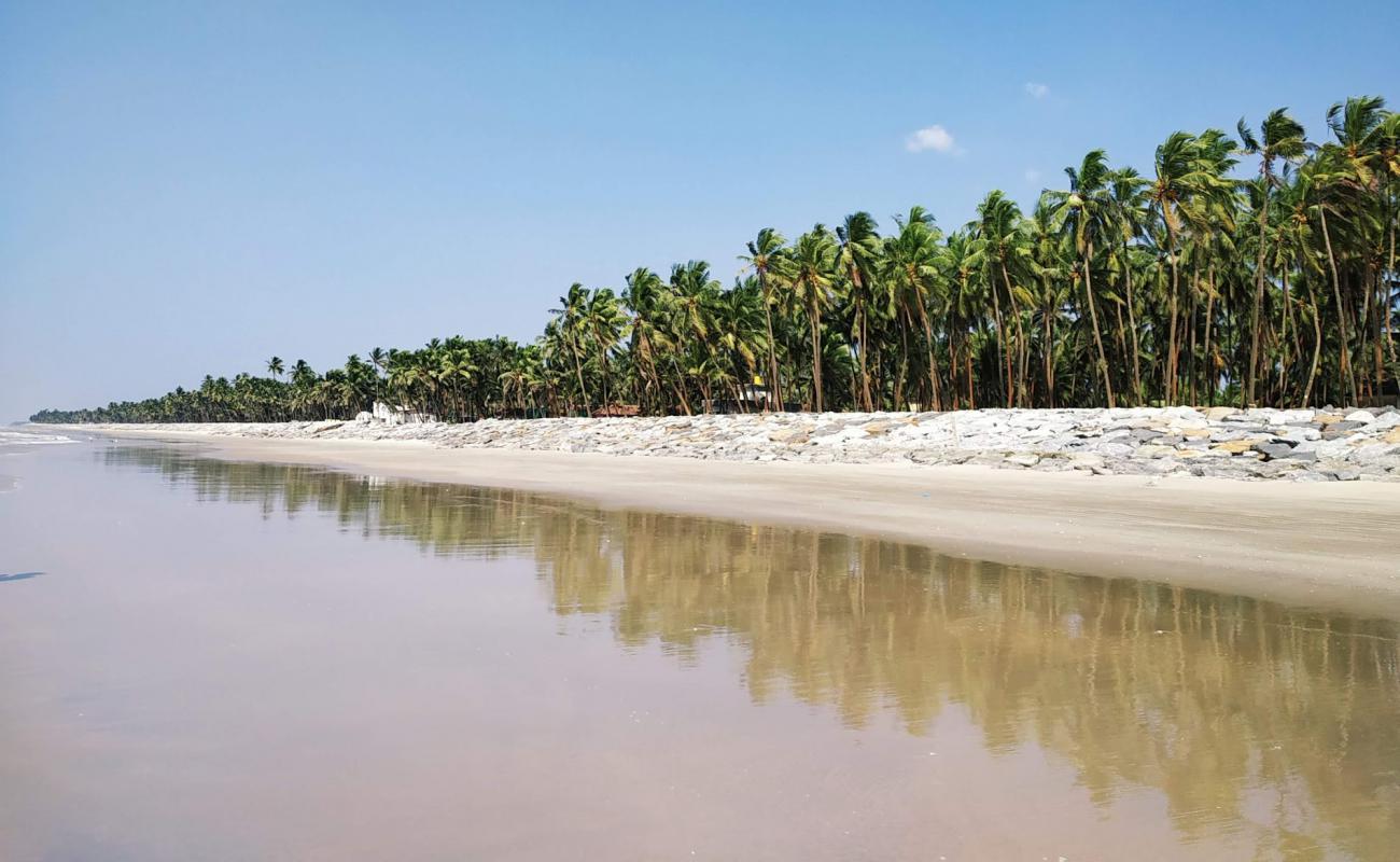 Hoode Beach'in fotoğrafı parlak kum yüzey ile