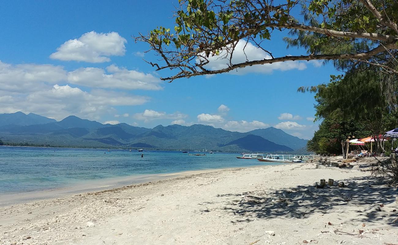 Gili Air Sedjiwa Beach'in fotoğrafı bej kum ve kayalar yüzey ile