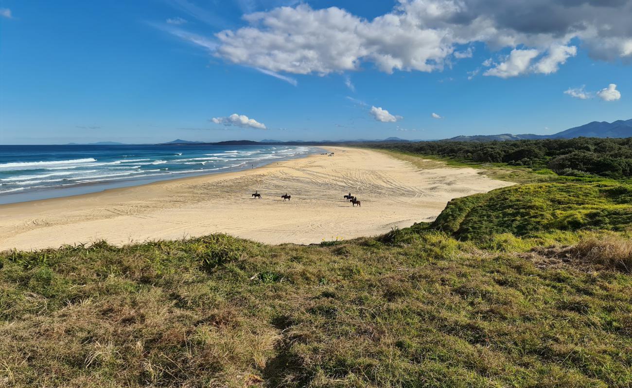 Boambee Beach'in fotoğrafı parlak ince kum yüzey ile