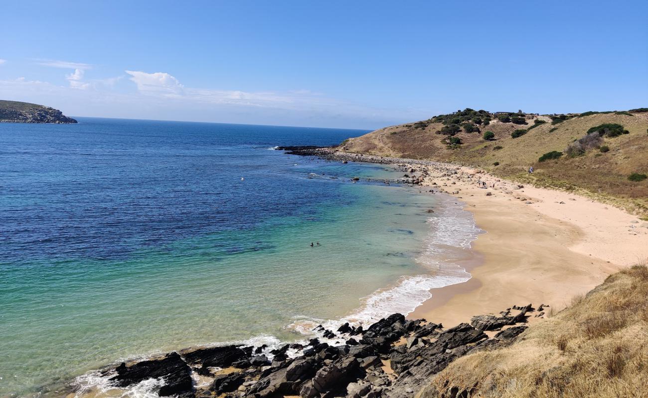 Kings Beach'in fotoğrafı bej kum ve kayalar yüzey ile