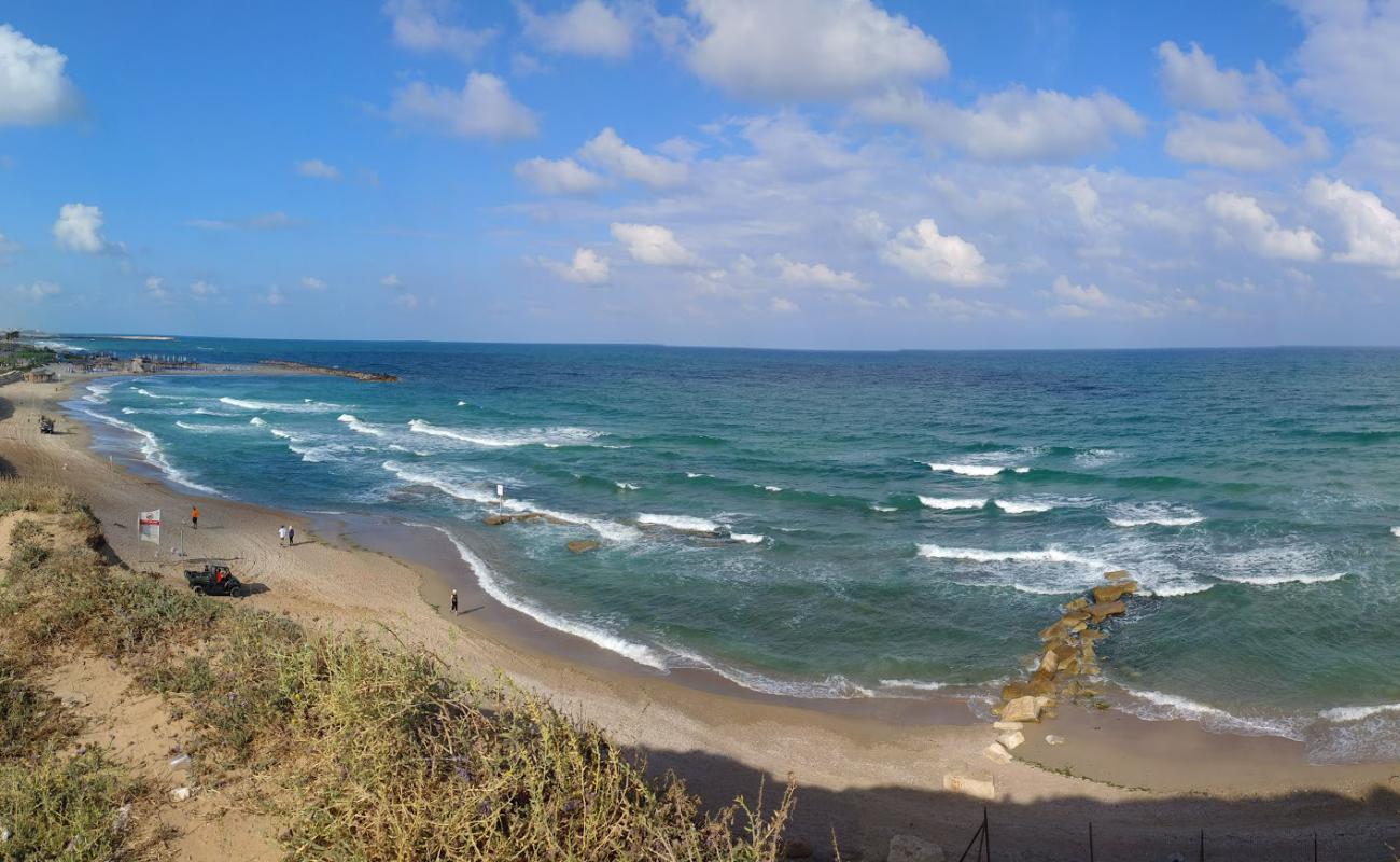 Tel Baruch beach'in fotoğrafı parlak ince kum yüzey ile