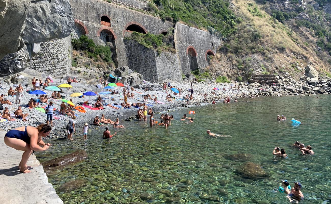 Riomaggiore Plajı'in fotoğrafı taşlar yüzey ile