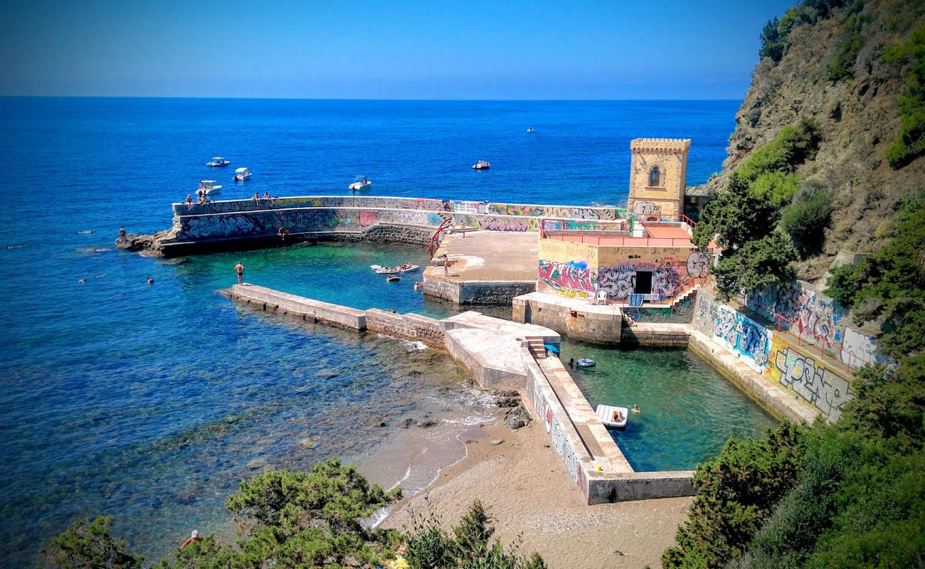 Spiaggia del Sonnino'in fotoğrafı siyah kum ve çakıl yüzey ile