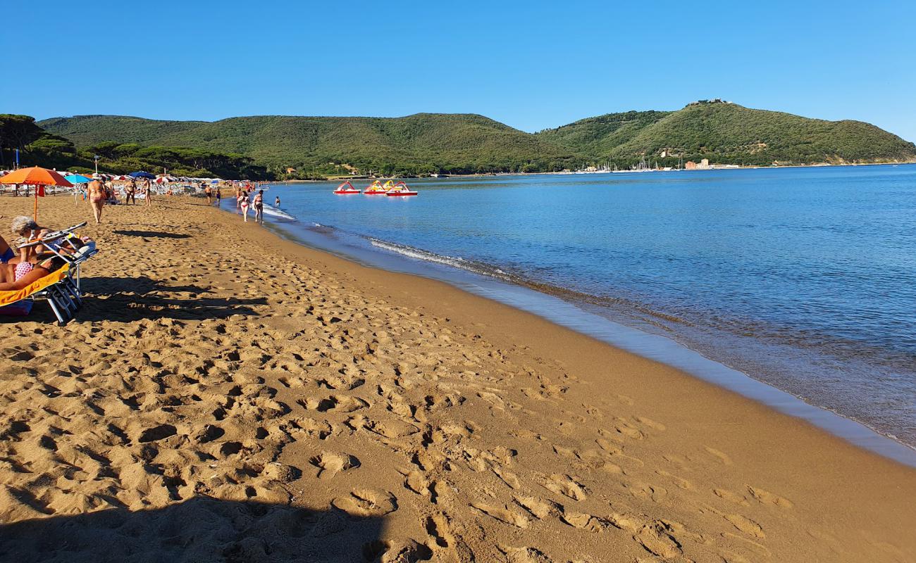 Baratti Plajı'in fotoğrafı kahverengi kum yüzey ile