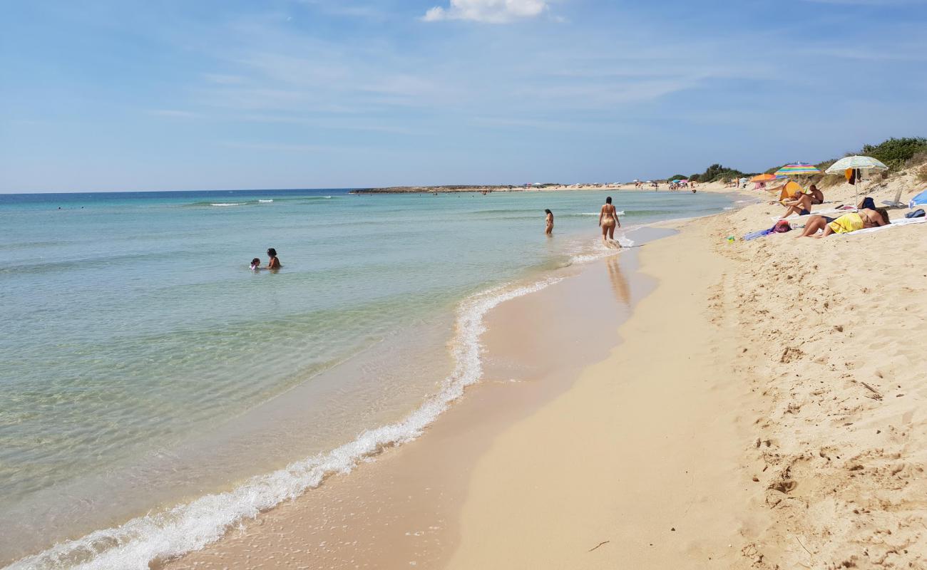 Punta Macolone beach'in fotoğrafı parlak ince kum yüzey ile