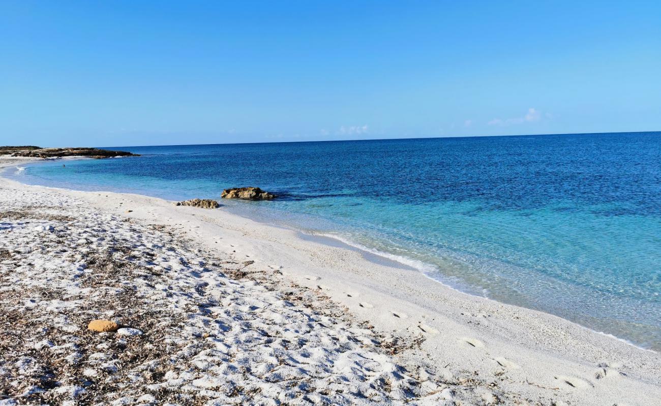 Spiaggia di Su Crastu Biancu'in fotoğrafı beyaz kum yüzey ile