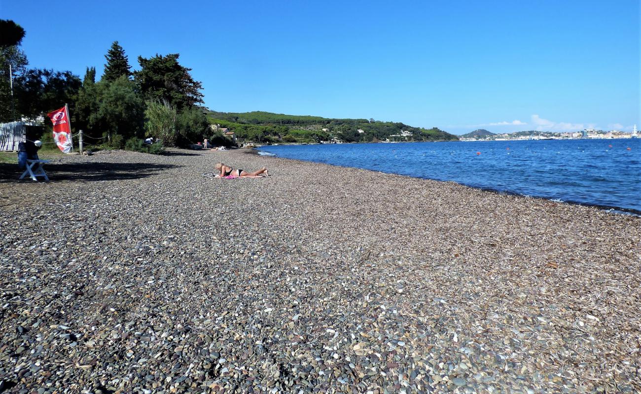 Schiopparello Beach'in fotoğrafı küçük kahverengi çakıllar yüzey ile