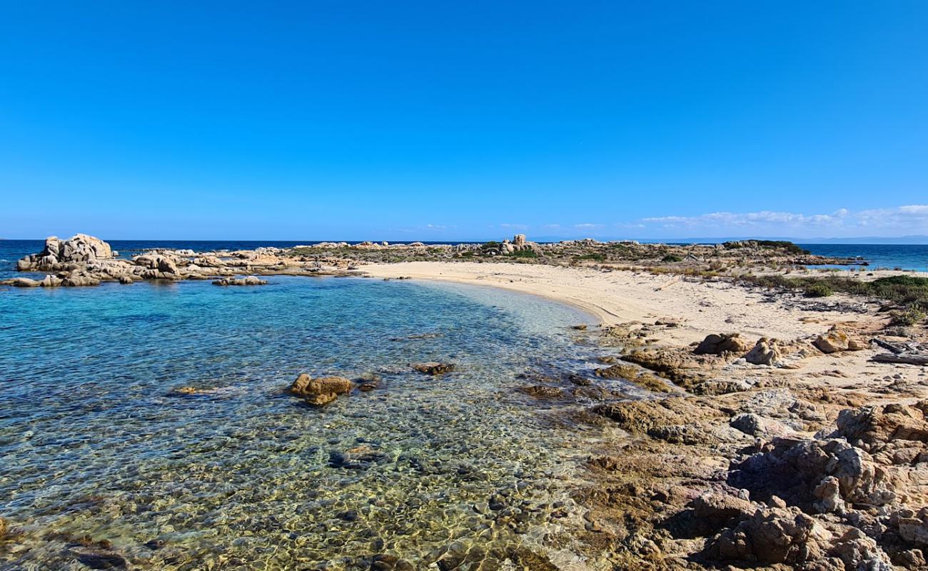 Cala Sant'Andrea Beach'in fotoğrafı küçük bej çakıl yüzey ile