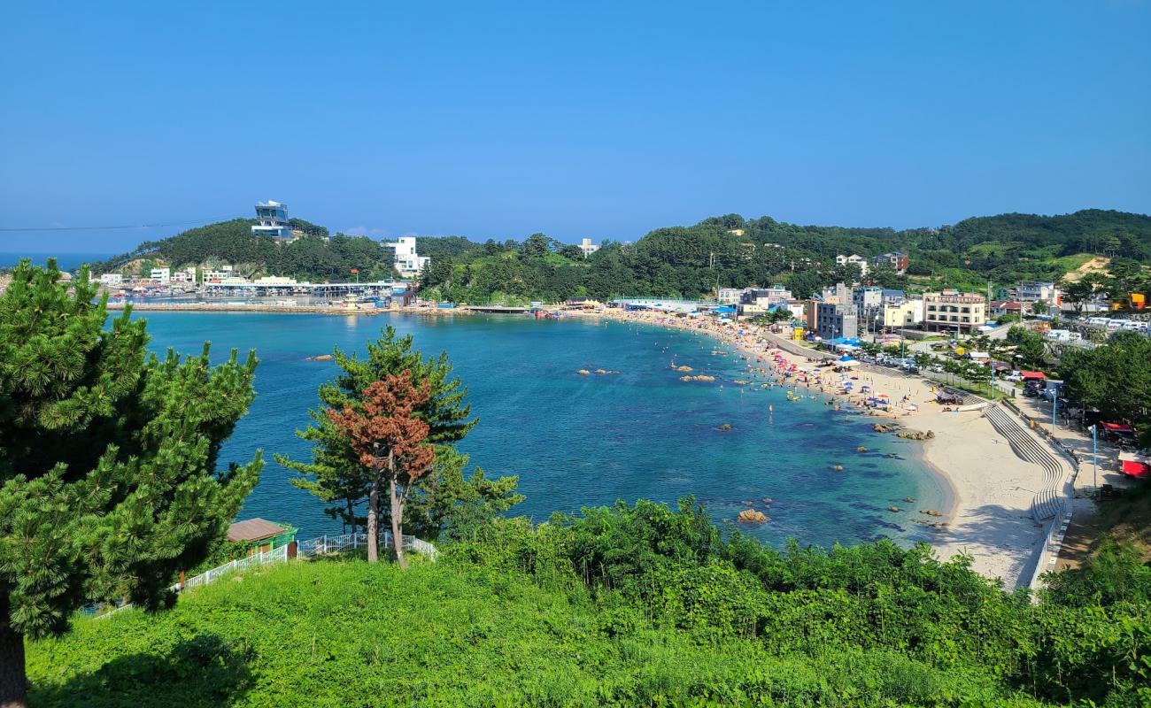 Jangho Beach'in fotoğrafı parlak kum yüzey ile