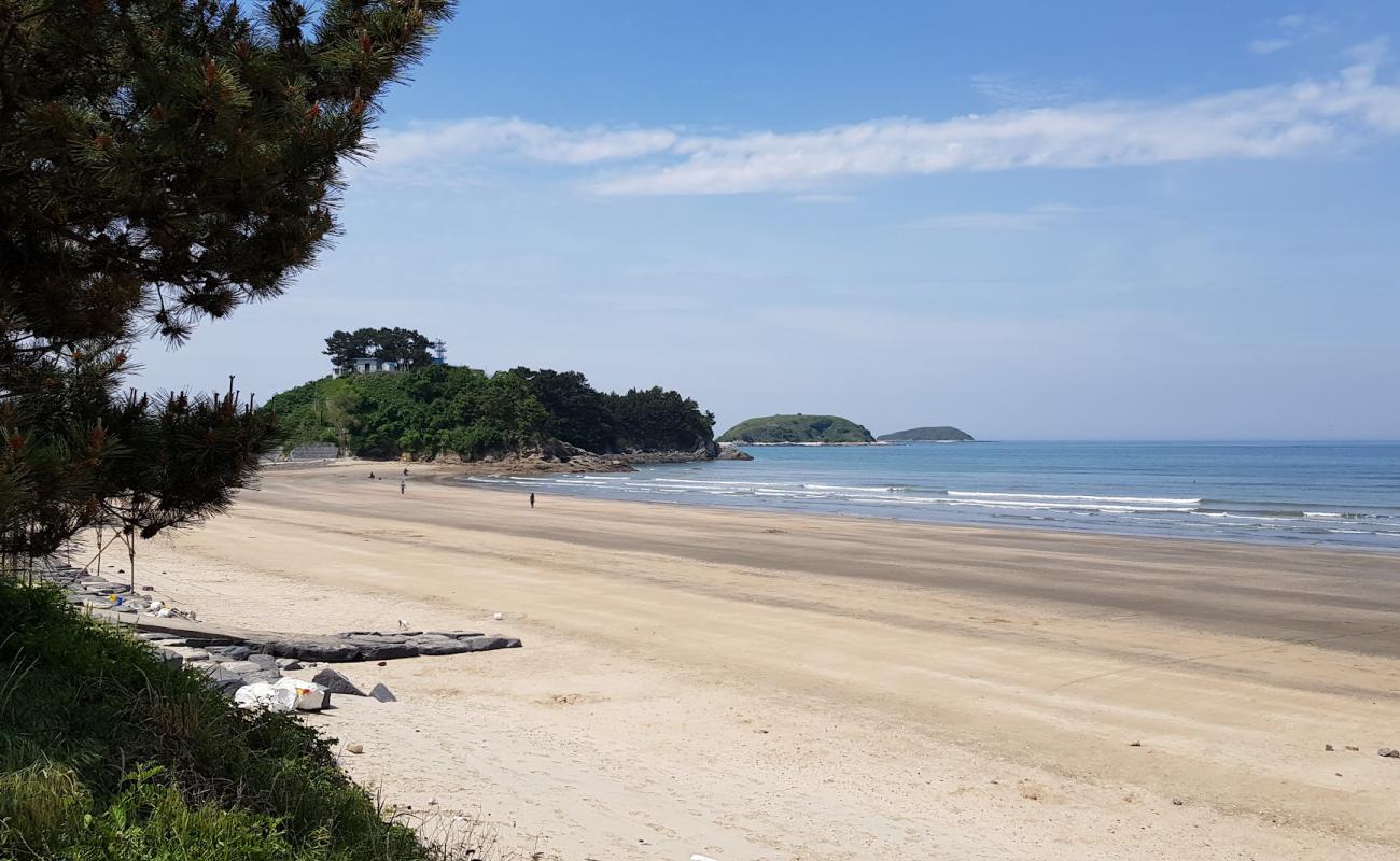 Doksan Beach'in fotoğrafı parlak kum yüzey ile