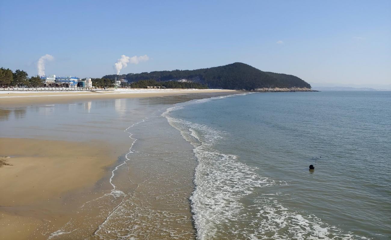 Wonsando Beach'in fotoğrafı parlak kum yüzey ile