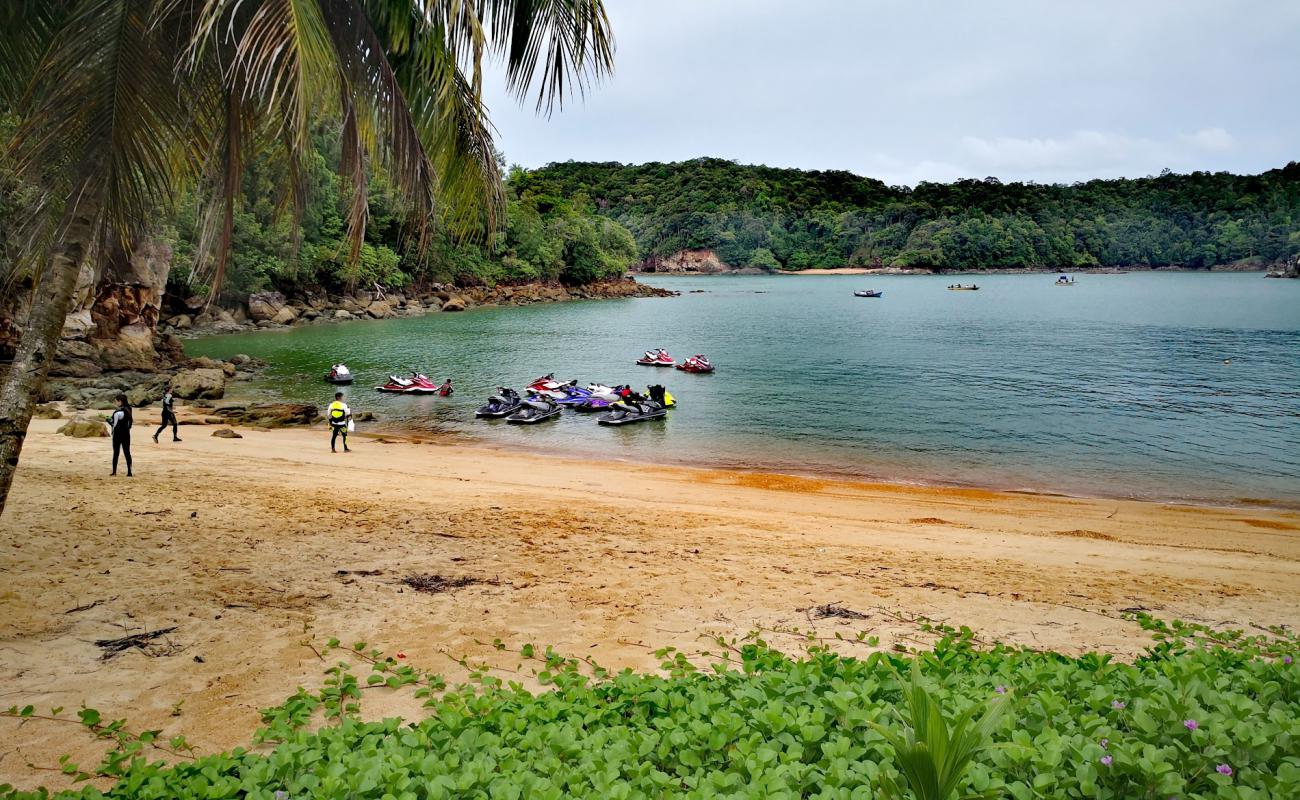 Pulau Lakei Beach'in fotoğrafı açık bej kum yüzey ile