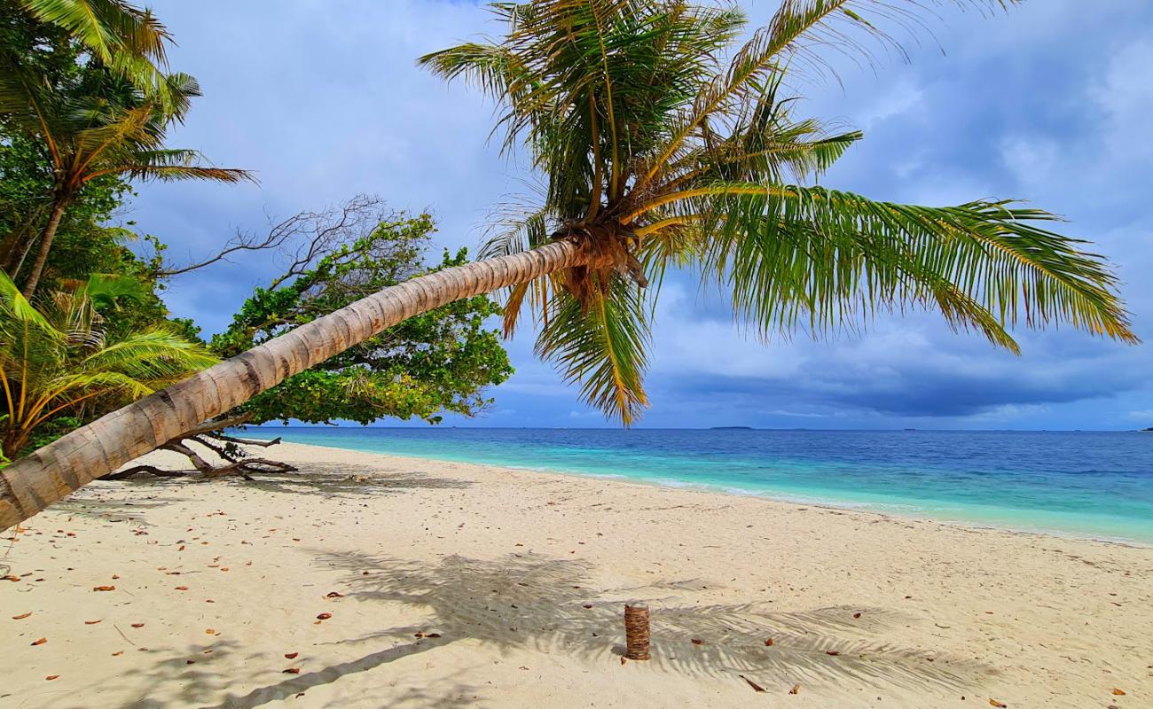 Dharavandhoo Beach'in fotoğrafı beyaz kum yüzey ile