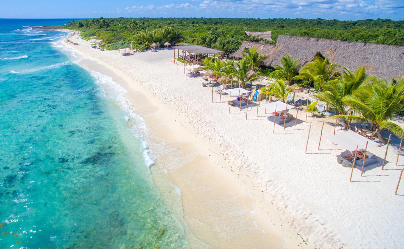 Punta Venado Plajı'in fotoğrafı parlak ince kum yüzey ile