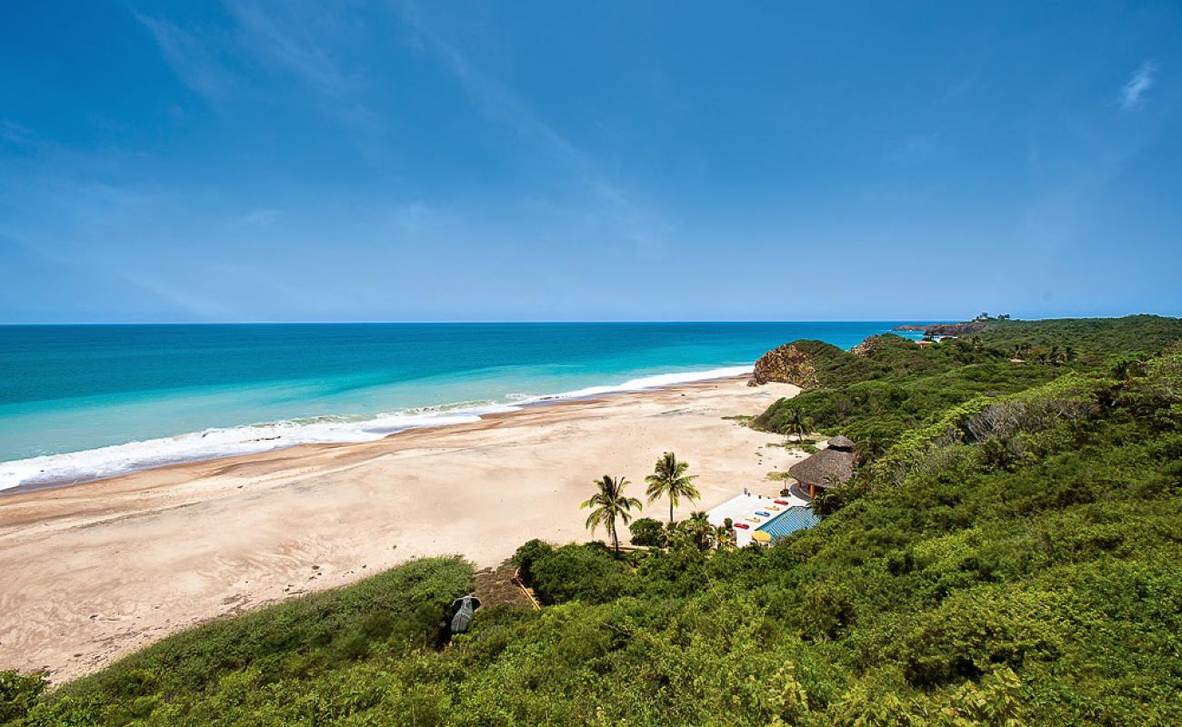 Cuixmala beach'in fotoğrafı parlak kum yüzey ile