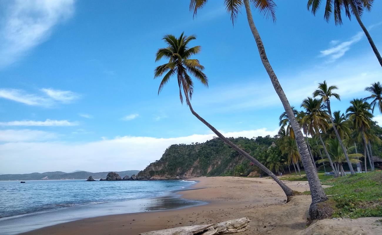 Playa El Tamarindo'in fotoğrafı i̇nce kahverengi kum yüzey ile