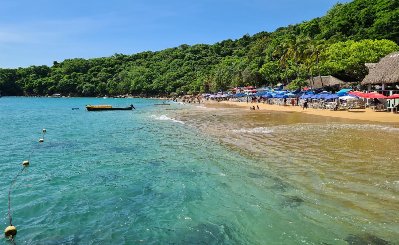Playa La Roqueta'in fotoğrafı i̇nce bej kum yüzey ile