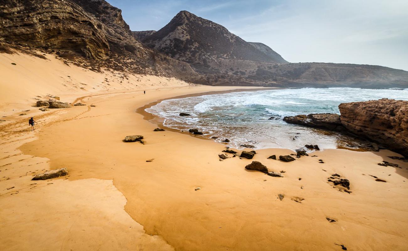 Plage Taftast Ouaoulil'in fotoğrafı i̇nce bej kum yüzey ile