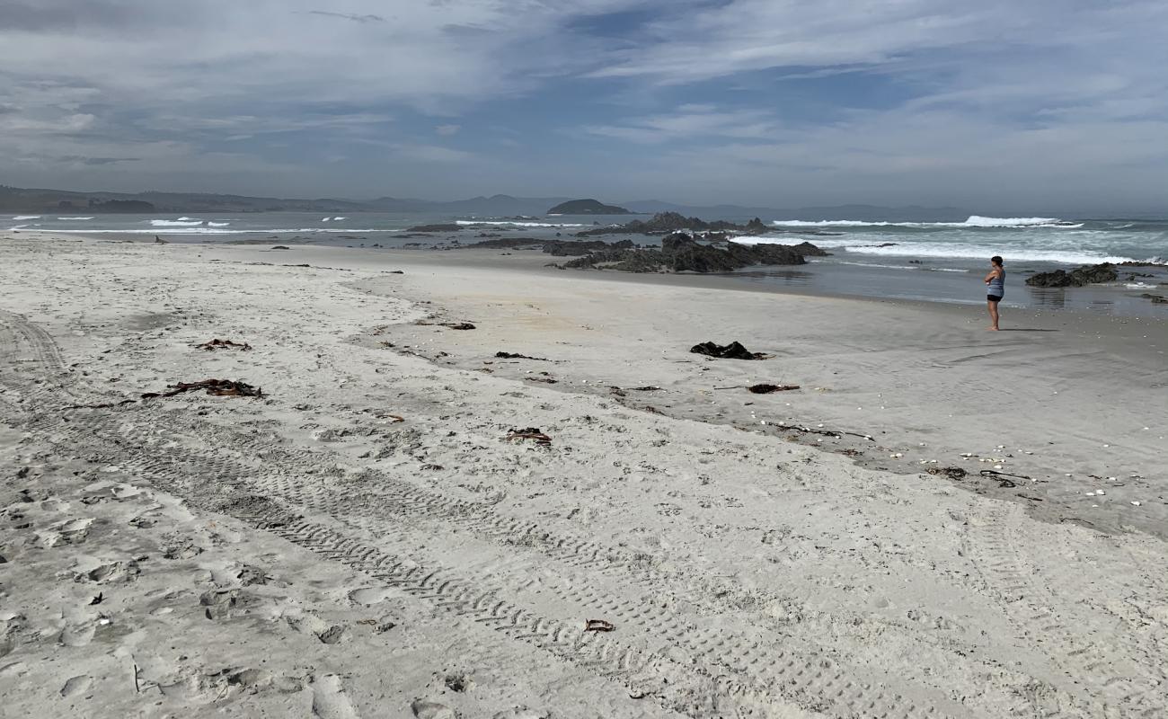 Taieri Mouth Beach'in fotoğrafı açık bej kum yüzey ile