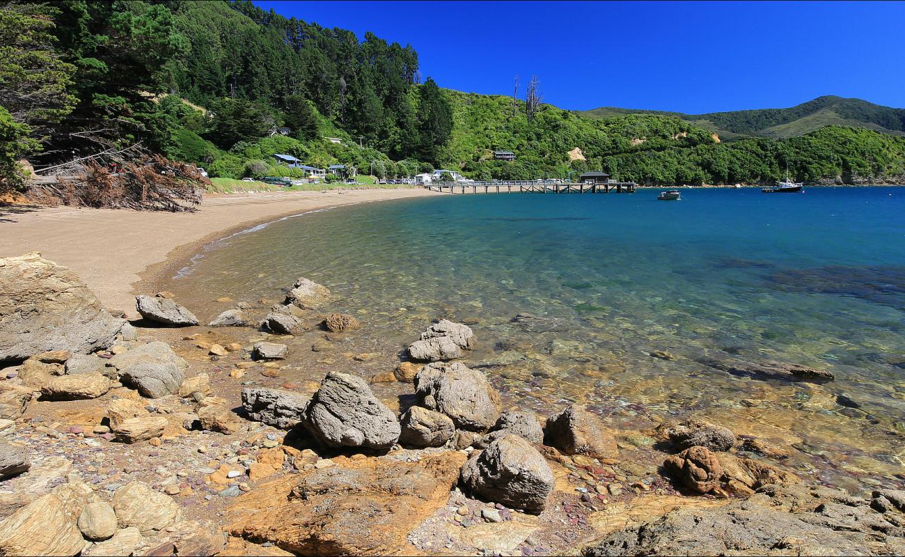 French Pass Beach'in fotoğrafı parlak kum ve kayalar yüzey ile