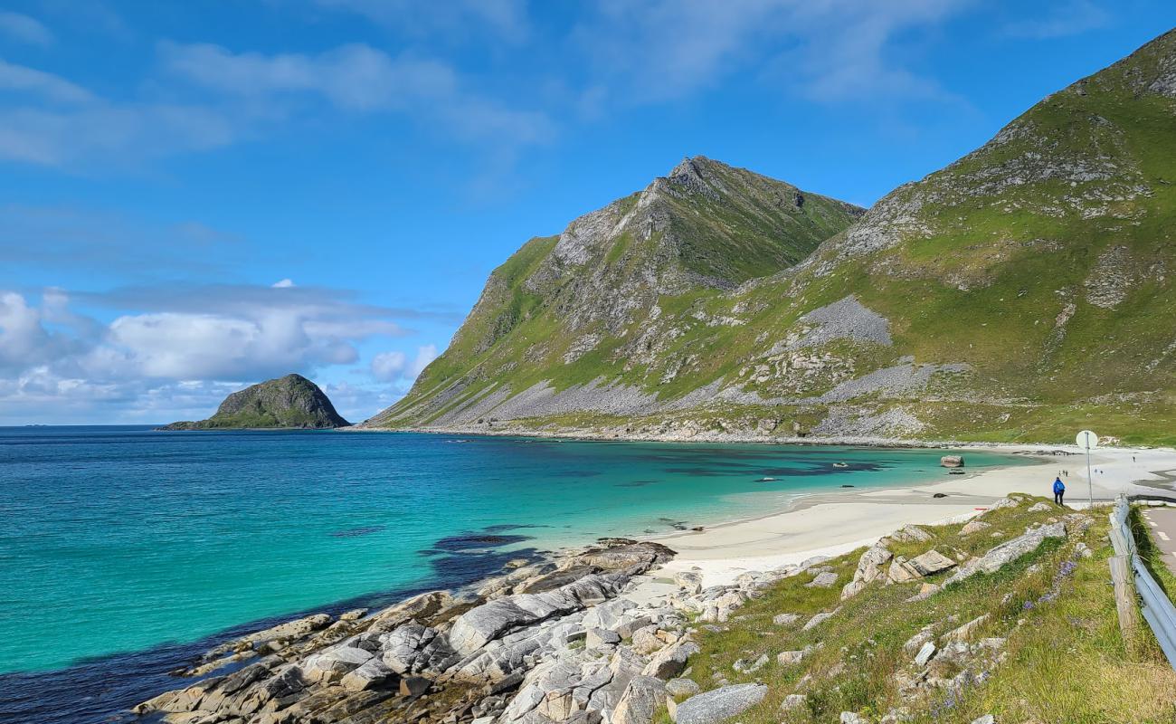 Haukland Plajı'in fotoğrafı parlak kum yüzey ile