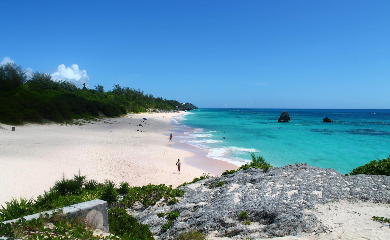 Warwick Long Bay Beach'in fotoğrafı parlak ince kum yüzey ile